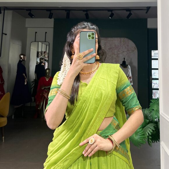 CHANDERI COTTON LEHENGA CHOLI - Picture 13 of 15